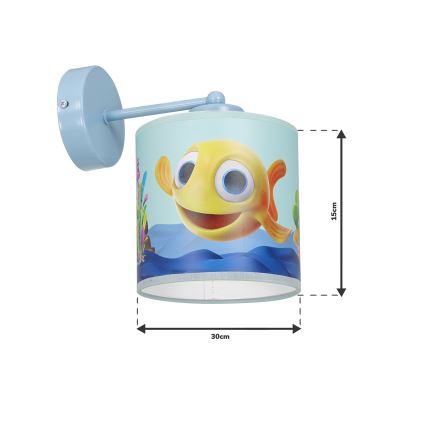 Dečija zidna rasveta FISH 1xE27/60W/230V