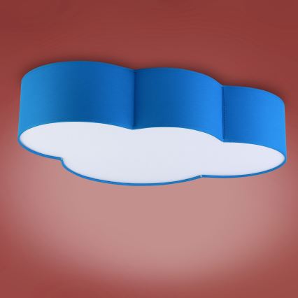 Dečije plafonsko svetlo CLOUD 4xE27/15W/230V plavo