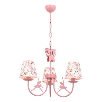 Dečiji luster BALLENNA 3xE14/40W/230V, ružičast