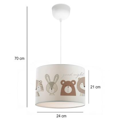 Dečiji luster CANDY 1xE27/40W/230V bela/smeđa