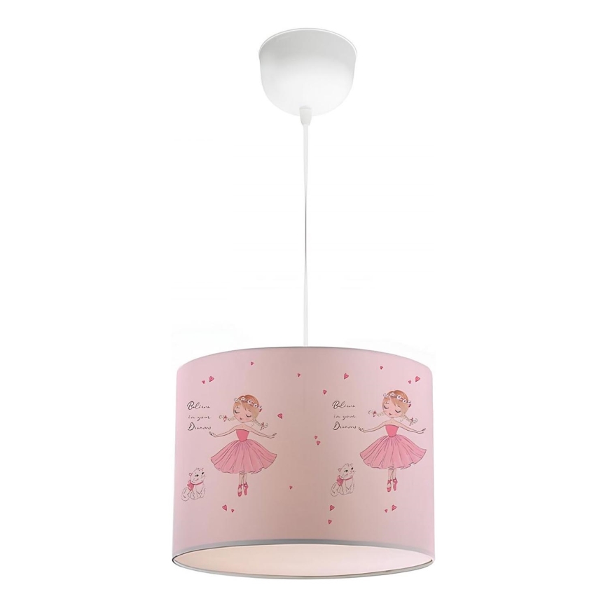 Dečiji luster CANDY 1xE27/40W/230V ružičasta