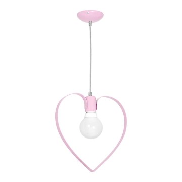 Dečiji luster LOVE 1xE27/60W/230V svetloružičasta
