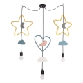 Dečiji luster na kablu TRIO 3xE27/20W/230V žuta/plava/siva