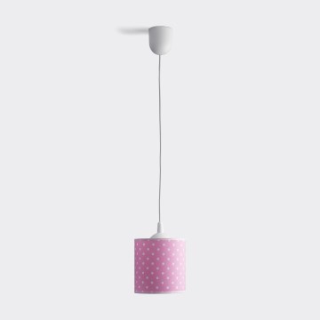 Dečiji luster na sajli DOTS 1xE27/15W/230V pr. 15 cm roze