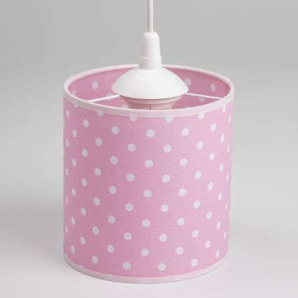 Dečiji luster na sajli DOTS 1xE27/15W/230V pr. 15 cm roze