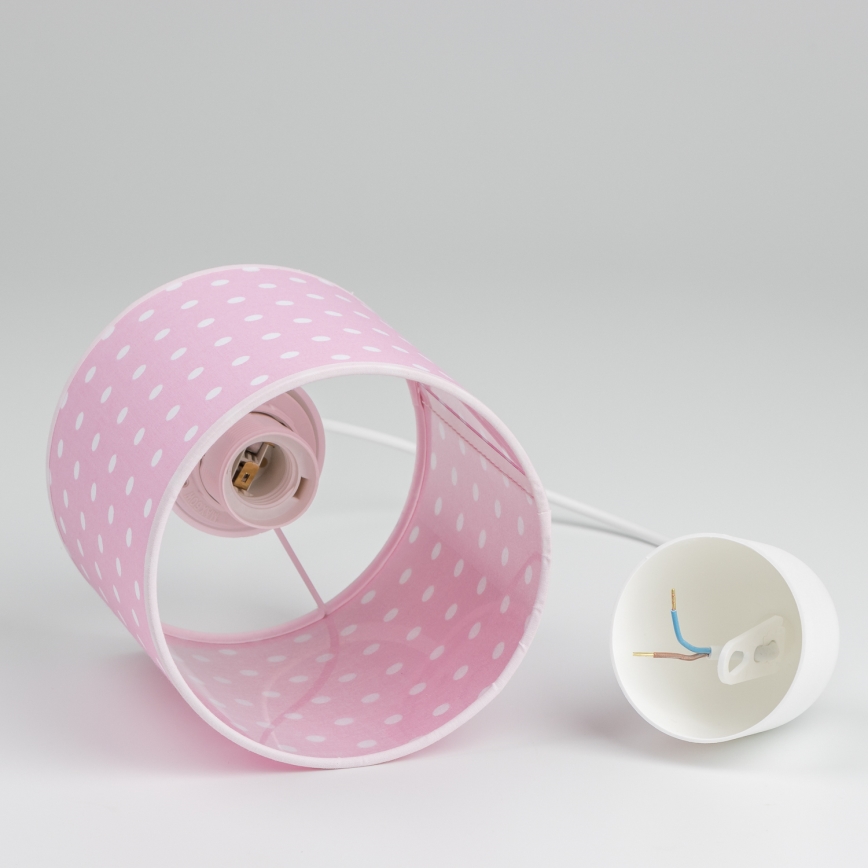 Dečiji luster na sajli DOTS 1xE27/15W/230V pr. 15 cm roze