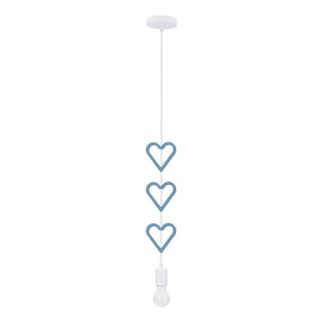 Dečiji luster na sajli HETS 1xE27/20W/230V plava/bela
