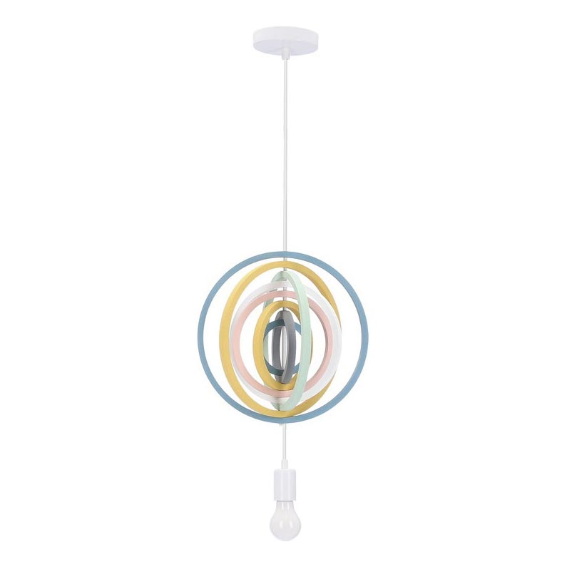 Dečiji luster na sajli HOOPS 1xE27/20W/230V pr. 27 cm šaren