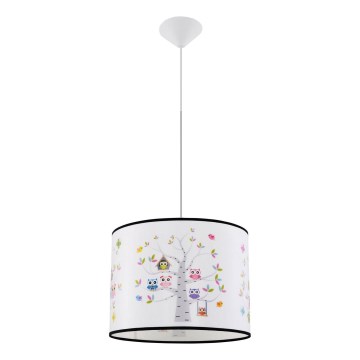 Dečiji luster na sajli OWLS 1xE27/15W/230V, prečnika 40 cm, sa motivom sova