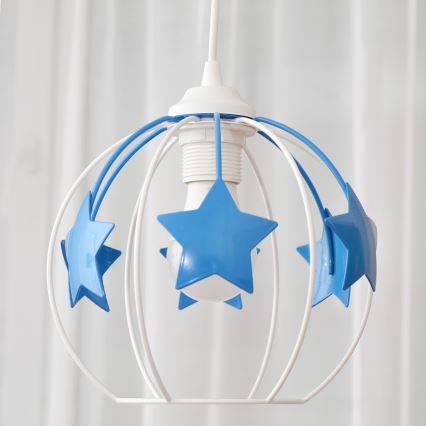 Dečiji luster na sajli STARS 1xE27/15W/230V plava/bela