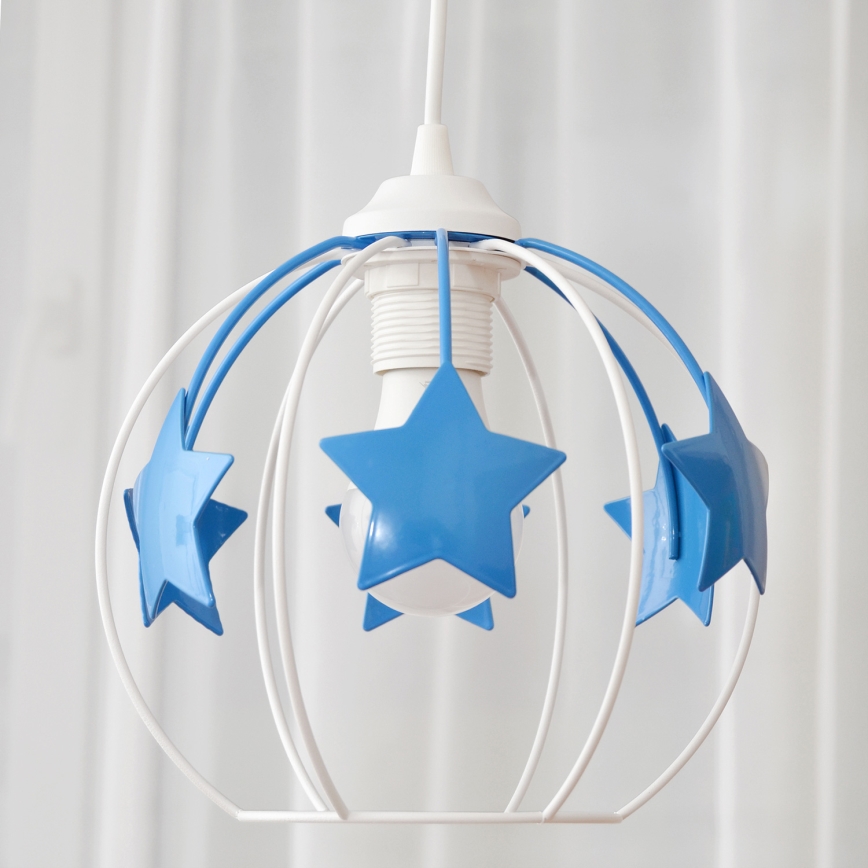 Dečiji luster na sajli STARS 1xE27/15W/230V plava/bela