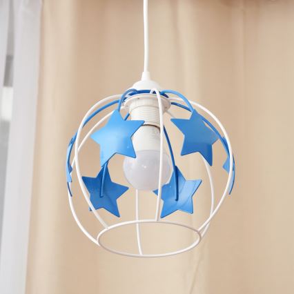 Dečiji luster na sajli STARS 1xE27/15W/230V plava/bela