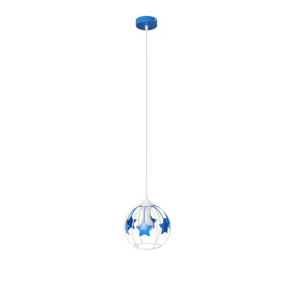 Dečiji luster na sajli STARS 1xE27/15W/230V plava/bela