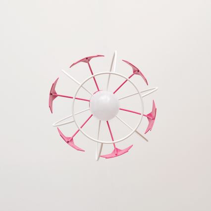 Dečiji luster na sajli STARS 1xE27/15W/230V roze/bela