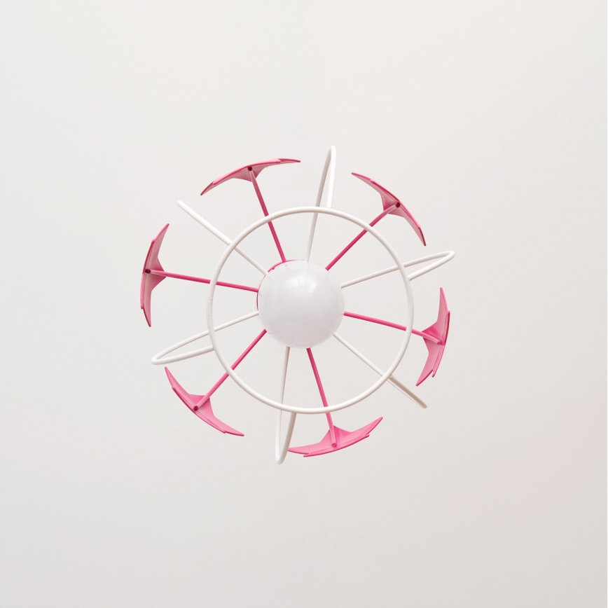 Dečiji luster na sajli STARS 1xE27/15W/230V roze/bela