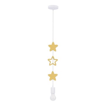 Dečiji luster na sajli STARS 1xE27/20W/230V žuto-beli