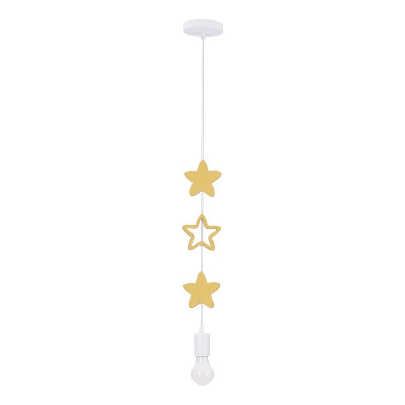 Dečiji luster na sajli STARS 1xE27/20W/230V žuto-beli