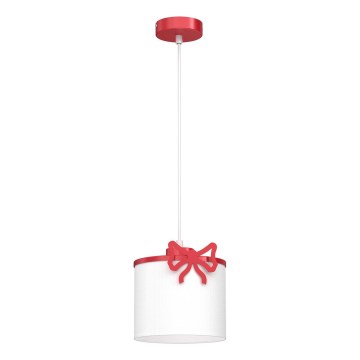 Dečiji luster na sajli SWEET 1xE27/15W/230V bela/crveno/mašna