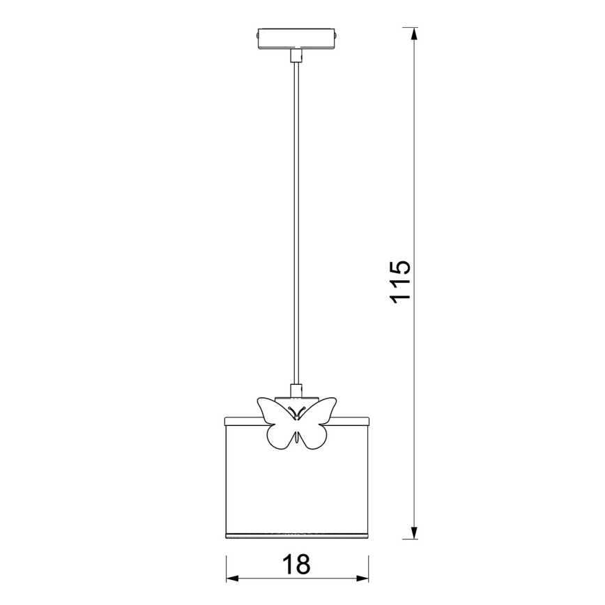 Dečiji luster na sajli SWEET 1xE27/15W/230V bela/leptir