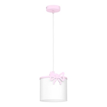 Dečiji luster na sajli SWEET 1xE27/15W/230V bela/roze/mašna