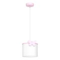 Dečiji luster na sajli SWEET 1xE27/15W/230V bela/ružičasta/leptir