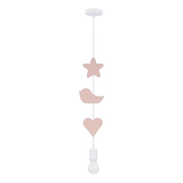 Dečiji luster na sajli TRIO 1xE27/20W/230V roze/bela