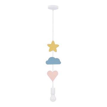 Dečiji luster na sajli TRIO 1xE27/20W/230V žuta/plava/ružičasta