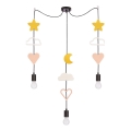 Dečiji luster na sajli TRIO 3xE27/20W/230V žuta/bela/ružičasta