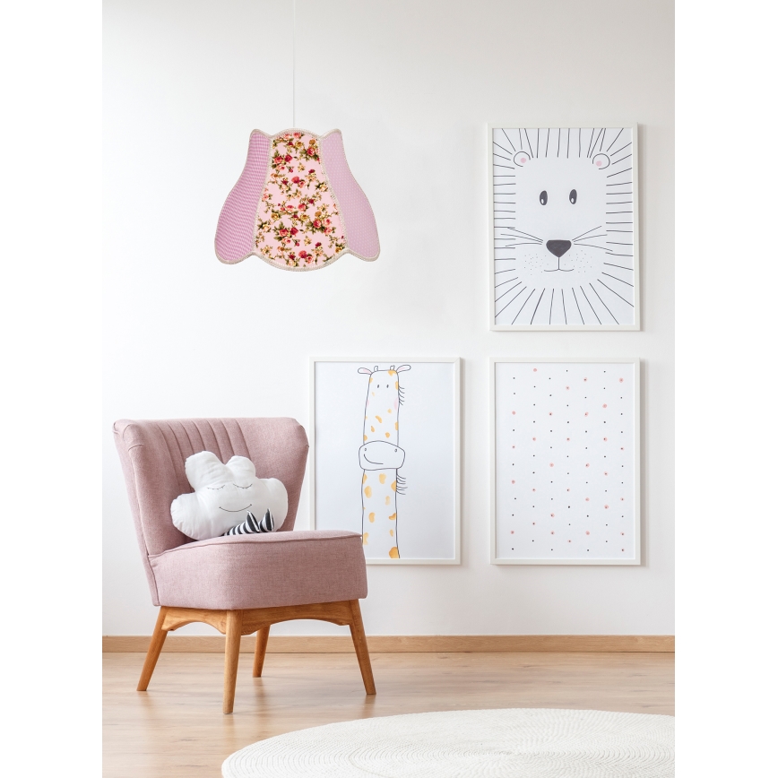 Dečiji luster na sajli ZUZA 1xE27/60W/230V roze