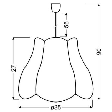 Dečiji luster na sajli ZUZA 1xE27/60W/230V roze