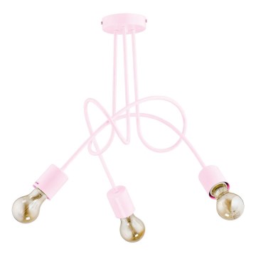 Dečiji nadgradni luster TANGO 3xE27/60W/230V roze