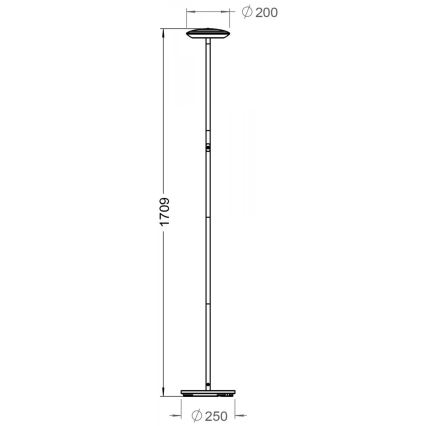 Deko-Light 343028 - LED Prigušiva podna lampa BERMUDA LED/18W/230V 3000K crno
