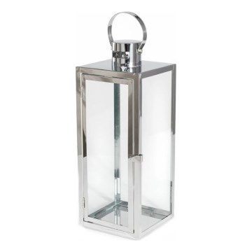 Dekorativna lanterna 49 cm sjajni hrom