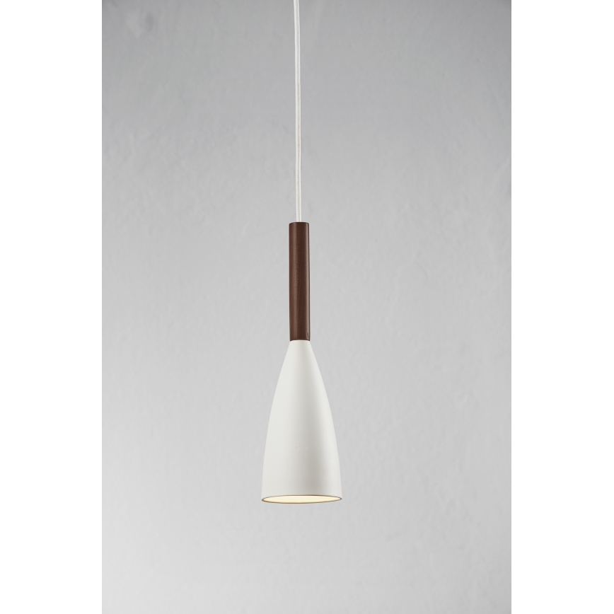 DFTP by Nordlux - Luster na sajli PURE 1xE27/40W/230V pr. 10 cm bela/orah