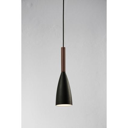DFTP by Nordlux - Luster na sajli PURE 1xE27/40W/230V pr. 10 cm crno/orah