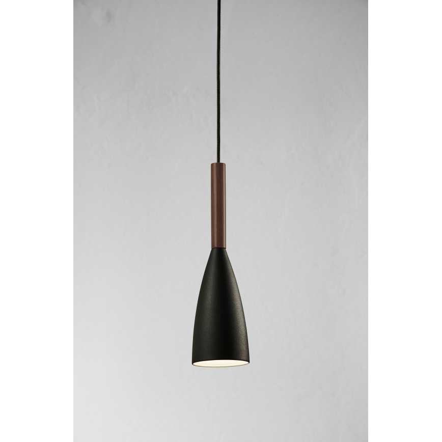 DFTP by Nordlux - Luster na sajli PURE 1xE27/40W/230V pr. 10 cm crno/orah