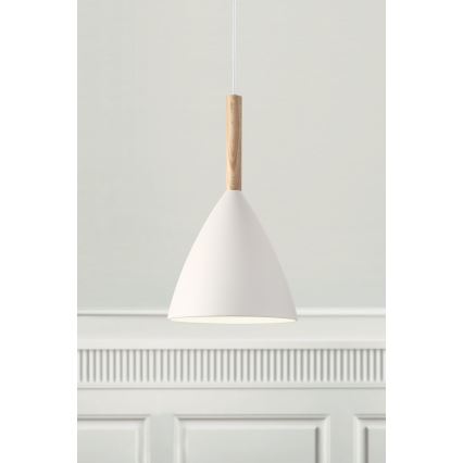 DFTP by Nordlux - Luster na sajli PURE 1xE27/40W/230V pr. 20 cm bela/jasen