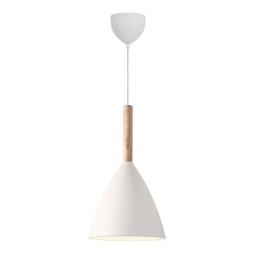 DFTP by Nordlux - Luster na sajli PURE 1xE27/40W/230V pr. 20 cm bela/jasen