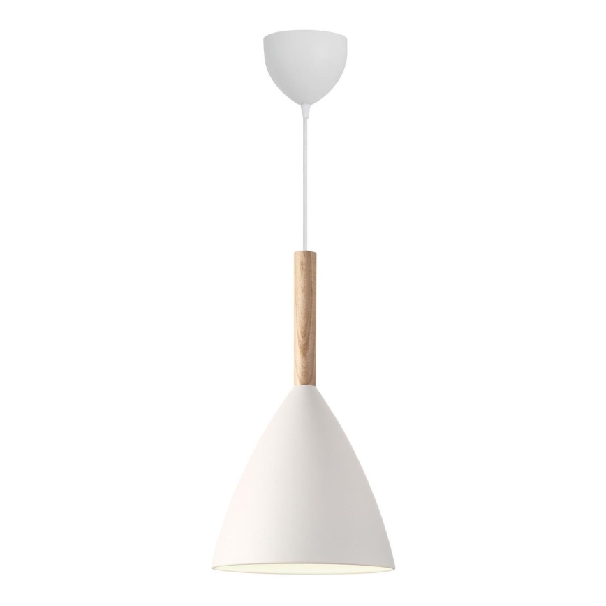 DFTP by Nordlux - Luster na sajli PURE 1xE27/40W/230V pr. 20 cm bela/jasen
