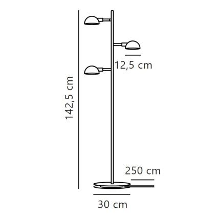 DFTP by Nordlux - Podna lampa NOMI 3xE14/8W/230V crno