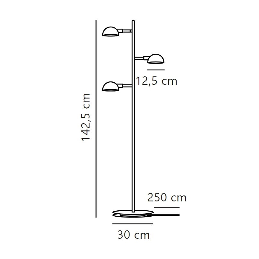 DFTP by Nordlux - Podna lampa NOMI 3xE14/8W/230V crno