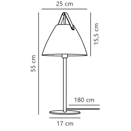 DFTP by Nordlux - Stona lampa STRAP 1xE27/40W/230V crno