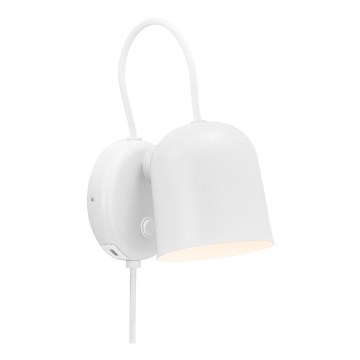 DFTP by Nordlux - Zidna reflektorska lampa sa USB portem ANGLE 1xGU10/25W/230V bela