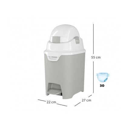 DiaperChamp - Koš za pelene ONE HANDSFREE sivo