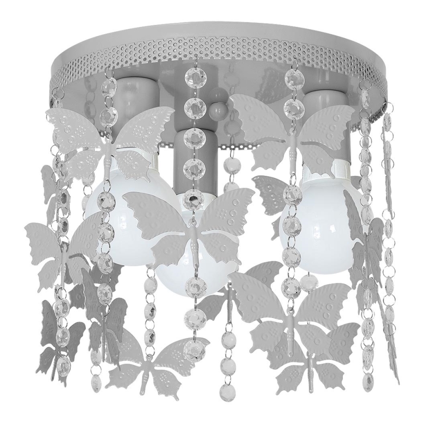 Dječije svetlo za plafon ELZA butterflies 3xE27/60W/230V sivo