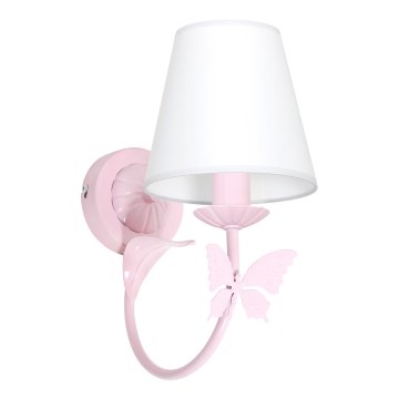 Dječije zidno svetlo MALI Leptir 1xE14/60W roze