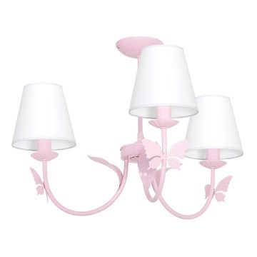 Dječiji lusteri MALI Leptir 3xE14/60W roze