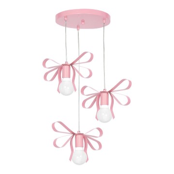 Dječiji lusteri NELA 3xE27/60W/230V svijetlo roze