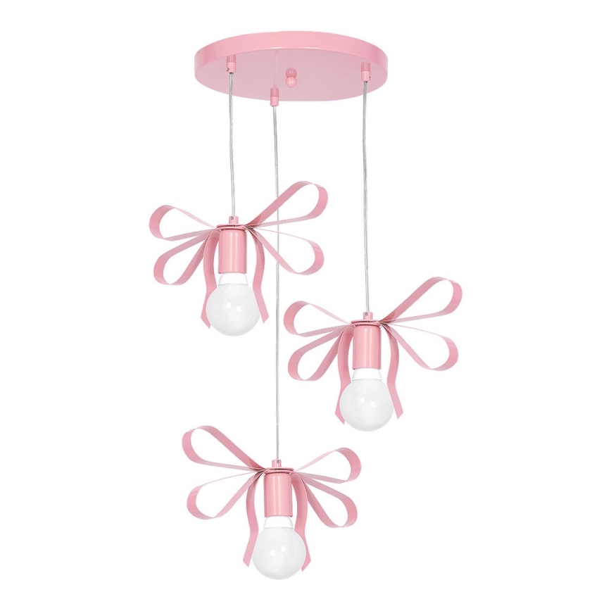 Dječiji lusteri NELA 3xE27/60W/230V svijetlo roze