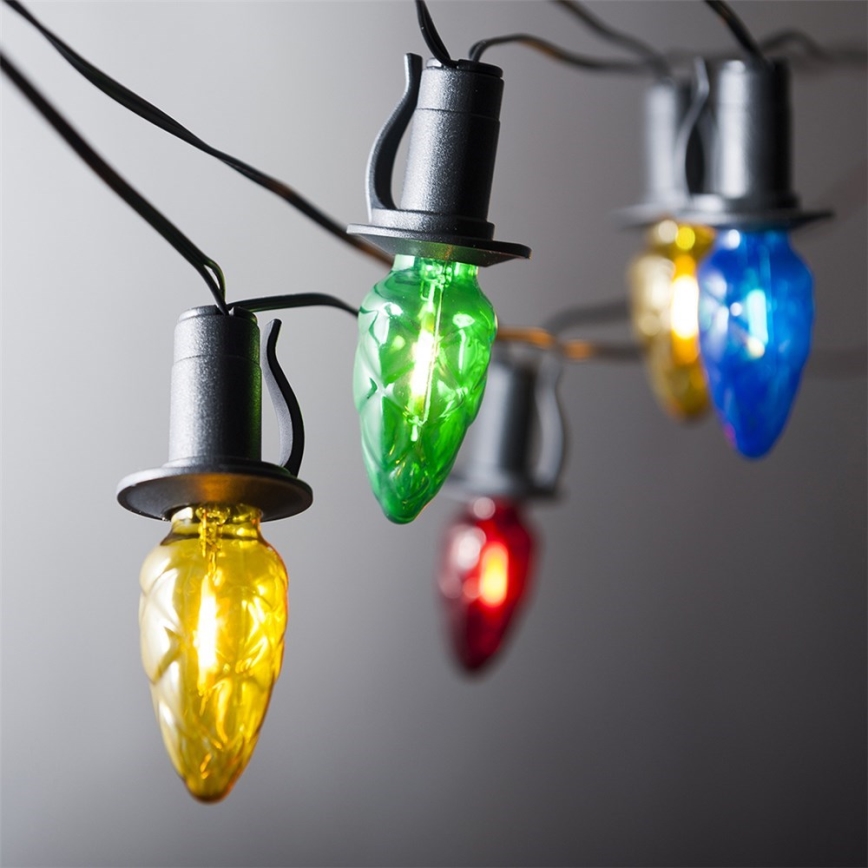 Proširiva LED spoljašnja girlanda CONE FILAMENT 20xE10 14m višebojna/topla bela IP44, Proizvedeno u EU